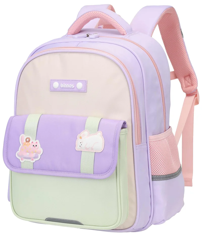Binnes Premium Kids Backpack Light Weight Water Resistant Multifunctional School Backpack for Girls and Boys, BNS6076, Purple