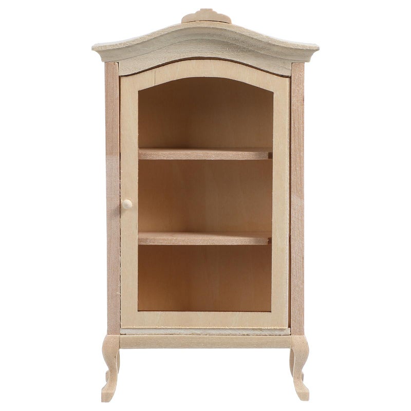 Miniature Wooden Display Cabinet For Dollhouse Furniture 12 Scale Bookshelf Model - Image 2