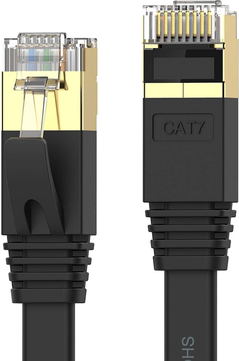 Senetem Cat 7 Ethernet Cable 65 ft High Speed 10Gbps 600MHz, Shielded Ethernet Cord, LAN Cable with RJ45, Weatherproof Flat Internet Network Patch Cord, Fast LAN Wire for Gaming, PS5/4/3, Xbox, Modem, Router - Image 1