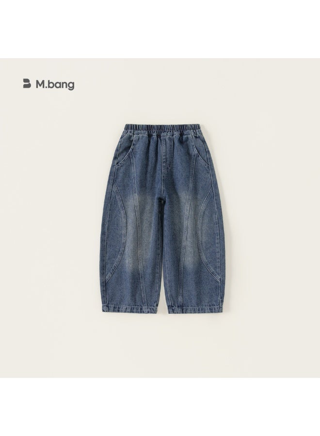 Bangxuan Children's Wear Boys' Pants Spring New Arrival Stylish Boy Curved Knife Pants Simple Children's Jeans Big Kids Long Pants