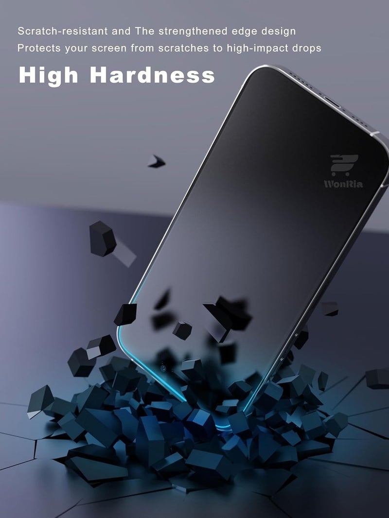 WonRia ® حزمة 1 - واقي شاشة غير لامع متوافق مع آيفون 17 برو 5G زجاج مقسى حافة إلى حافة [قطع الجزيرة الديناميكية] [حدود لامعة] - مجموعة تركيب - Image 5