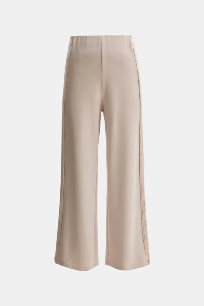 Tenda Plain Wide-Leg Trousers Beige