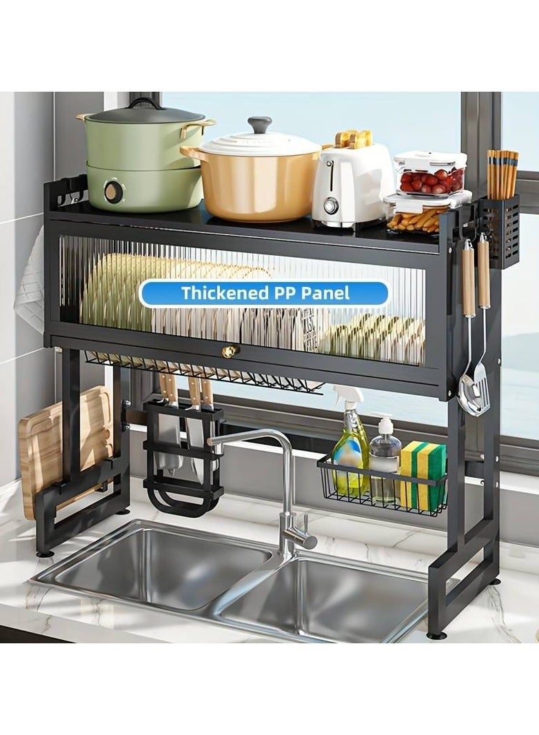 DubaiGallery Kitchen sink storage rack Dish drain rack Multi functional counter top Dish sink Dish storage cupboard above sink - Image 4