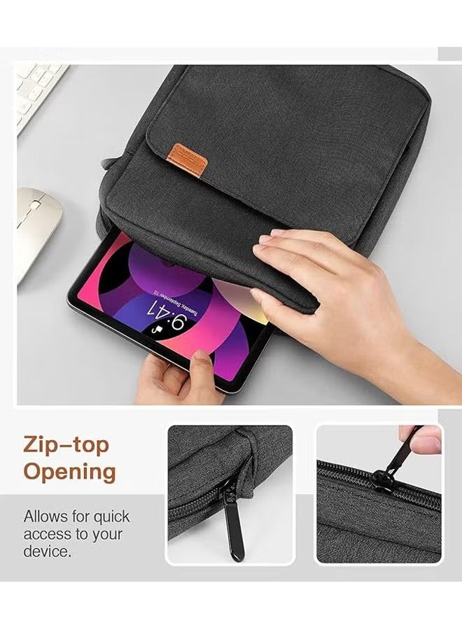 9-11 Inch Tablet Sleeve Bag, Fits for iPad air 5 10.9 2022, iPad Pro 11 M2 2022-2018, iPad 10th 10.9, Air 4 10.9, Tab S8 2022, Handle Carrying Case with Shoulder Strap, Black - Image 4