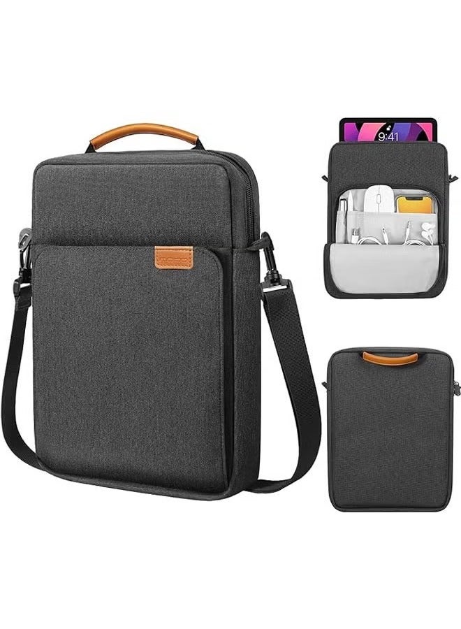 9-11 Inch Tablet Sleeve Bag, Fits for iPad air 5 10.9 2022, iPad Pro 11 M2 2022-2018, iPad 10th 10.9, Air 4 10.9, Tab S8 2022, Handle Carrying Case with Shoulder Strap, Black - Image 1