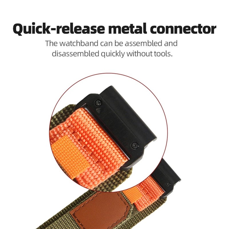 Bluejw Nylon Braided Woven Watch Band 20mm 22mm, Breathable Leather Replacement Strap for Garmin Fenix 7 5 6 Smart Watch - Image 4