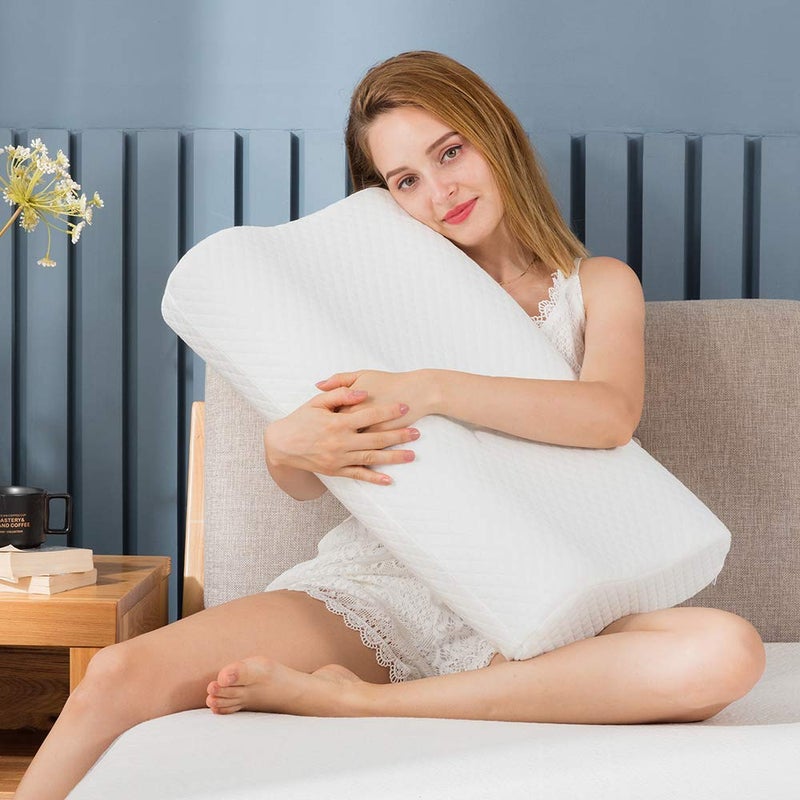 DRUDRAYA Memory Foam Pillow,Orthopedic Pillow for Neck Pain,Orthopedic Contour Pillow Support for Back,Stomach,Side Sleepers,Anti-Snoring Neck Pillow (Memory Foam) - Image 1