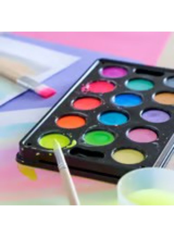 MALA Watercolour box with 14 colours mixed colours - Image 3