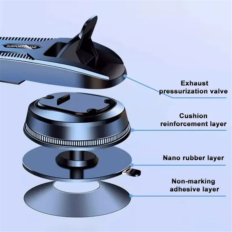 Car Mount: 3-7 Inch Lightweight Design - Nano Suction Stability Adjustable Holder for Dashboard, Air Vent, Front Windscreen Navigation & Daily Use - Image 4