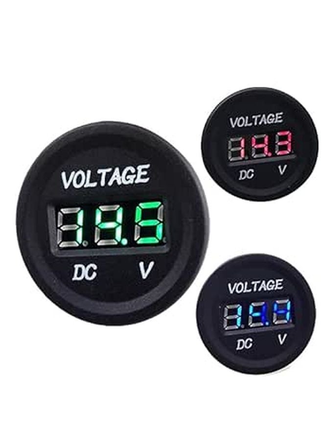 Portable Green LED Digital Voltmeter 24V Voltage Socket Durable Flame Resistant Easy Read Display - Image 1