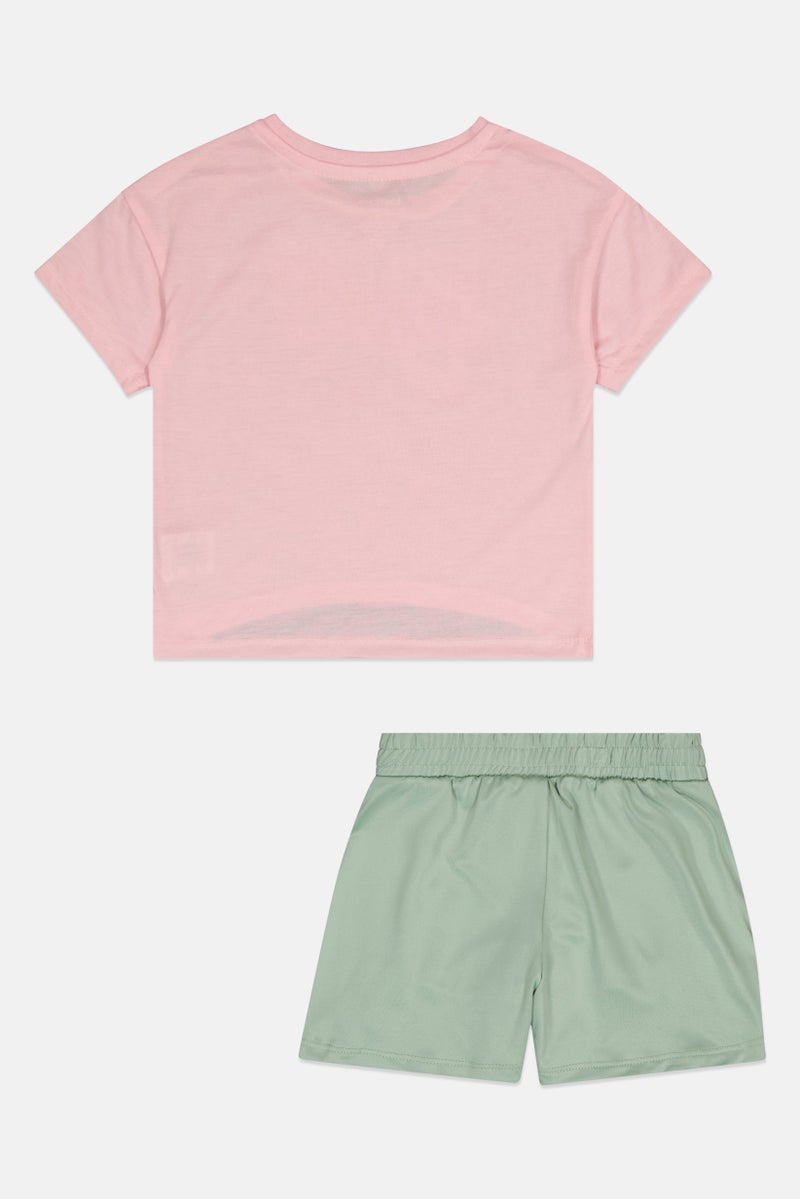 bebe Toddlers Girl 2 Pieces Graphic Print Top And Shorts Set, Multicolor - Image 3