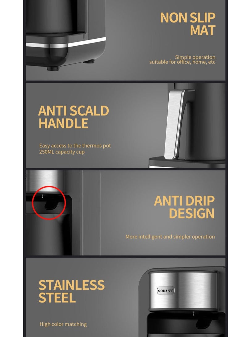 سوكاني ماكينة صنع القهوة التركية بالحليب بقوة 550 وات، سعة 4 أكواب، وظيفة التخمير البطيء، SK-0137 أسود - Image 4
