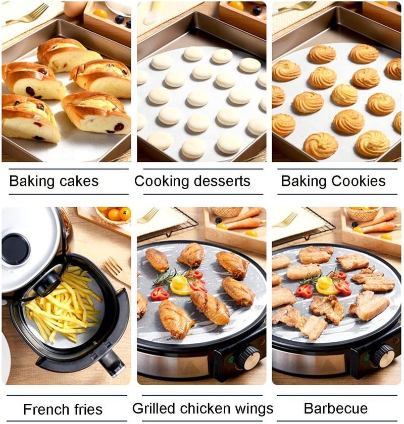 MAKINGTEC Round Parchment Paper, 8 Inch Set of 200, Unbleached Baking Sheets for Springform Pan, Cake Pan, Air Fryer, Grilling, Steaming Bread and More - Image 5