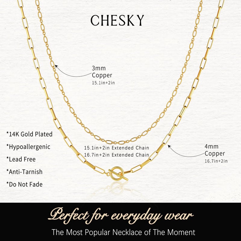 CHESKY Layered Necklaces for Women, Dainty Necklaces for Women Trendy Figaro Paperclip Chain Necklace Jewelry Necklaces - Image 5