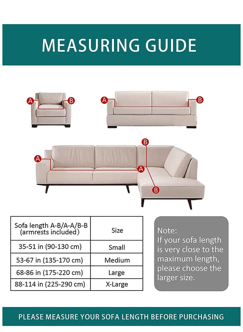 جولدن ميليون غطاء أريكة منزلق للكرسي بذراعين مع أشرطة مطاطية وواقي أثاث قابل للغسل ومضاد للانزلاق وقابل للتمدد لديكور المنزل (مقعدين) الوسائد غير متضمنة - Image 3