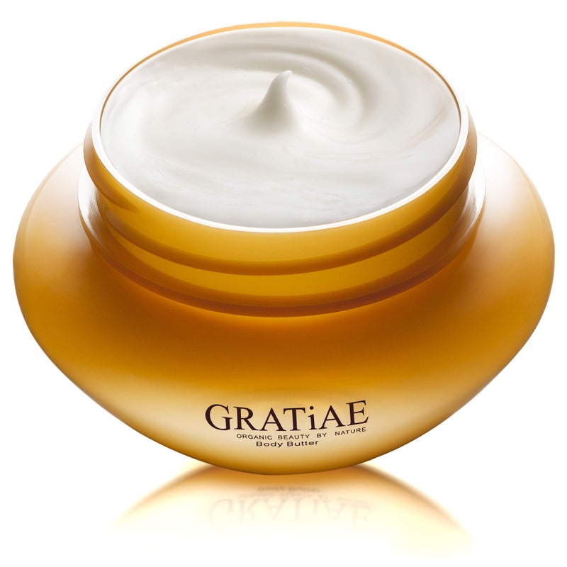 Gratiae organic silky body butter shea butter anti aging skin care moisturizer firming lightweight age spots Apple Green Tea  Ginger 595 Fl oz