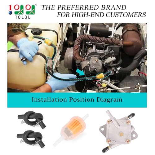 10L0L Fuel Pump for EZGO TXT & Medalist 1994-2003 4-Cycle Gas Golf Cart with 295cc 350cc Robin Engine, Replace OEM# 72021-G01 S5148 - Image 2