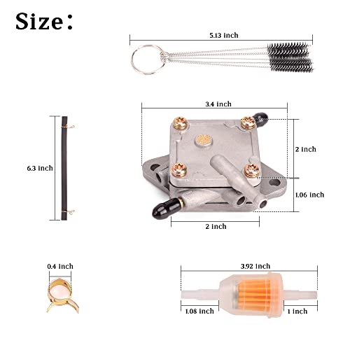10L0L Fuel Pump for EZGO TXT & Medalist 1994-2003 4-Cycle Gas Golf Cart with 295cc 350cc Robin Engine, Replace OEM# 72021-G01 S5148 - Image 4