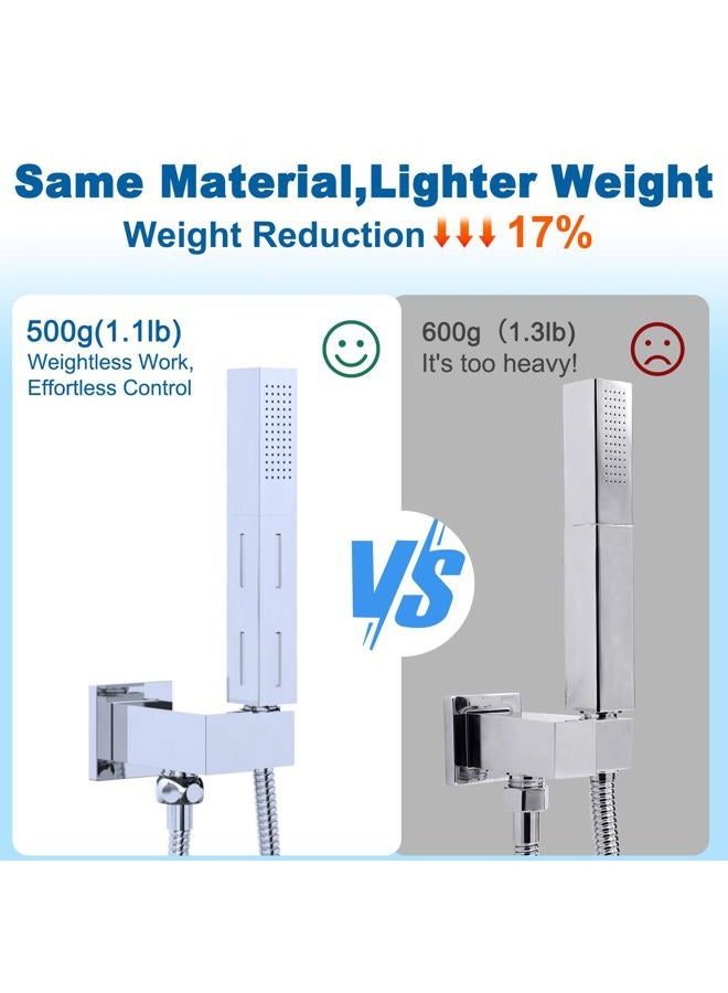 Drettyer High Pressure Shower Head With Handheld, 2 Spray Settings Handheld Shower Heads With 59" Stainless Steel Hose And Adjustable Shower Bracket,Solid Brass Corrosion Resistant,Chrome - Image 4