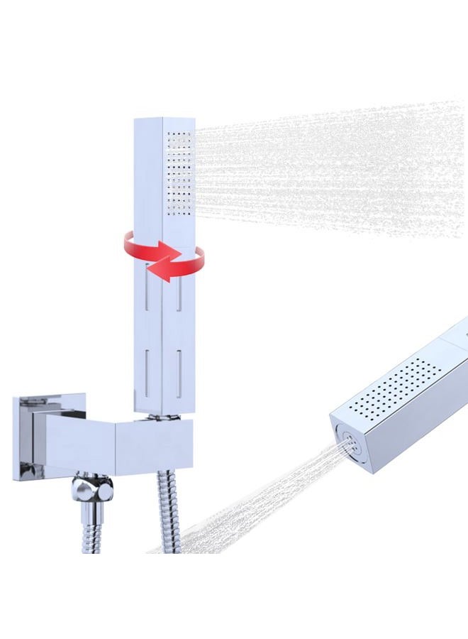 Drettyer High Pressure Shower Head With Handheld, 2 Spray Settings Handheld Shower Heads With 59" Stainless Steel Hose And Adjustable Shower Bracket,Solid Brass Corrosion Resistant,Chrome - Image 1