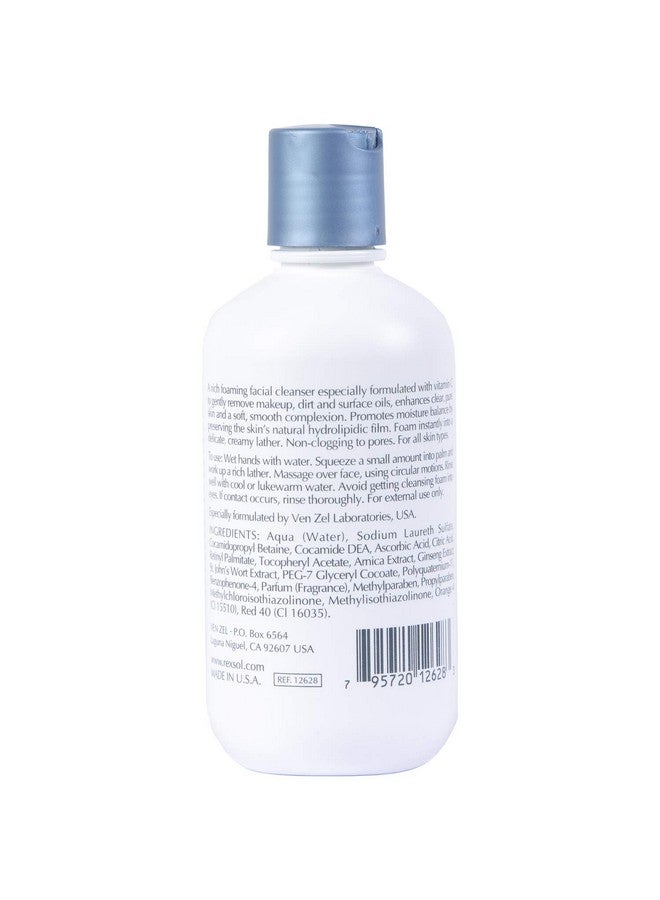 REXSOL Vitamin C Foaming Gel Face Wash | Anti-Aging Cleanser for Sensitive Skin | Natural Daily Facial Cleanser with Vitamins A & E - 8.1 OZ - Image 2