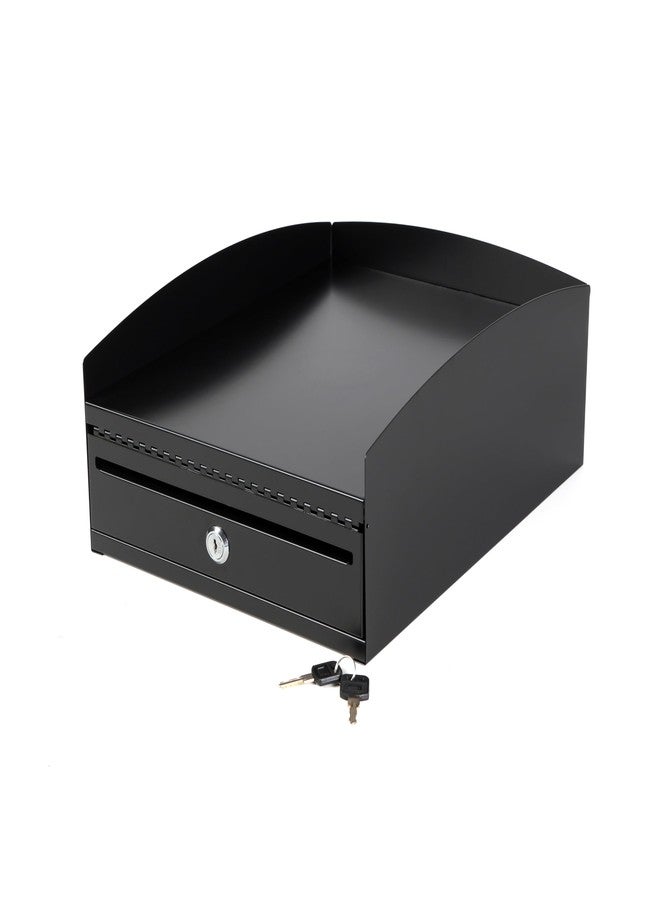 Huron Locking Desktop Inbox Tray, Black Commercial Grade Steel - Image 3