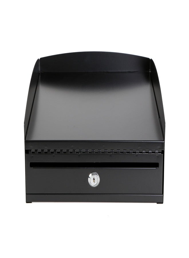 Huron Locking Desktop Inbox Tray, Black Commercial Grade Steel - Image 5