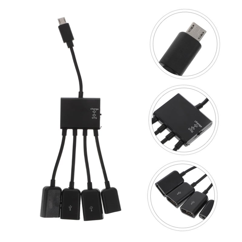 محول شحن وموزع بيانات ميكرو USB مع حامل ووظيفة OTG للهواتف المحمولة - Image 5