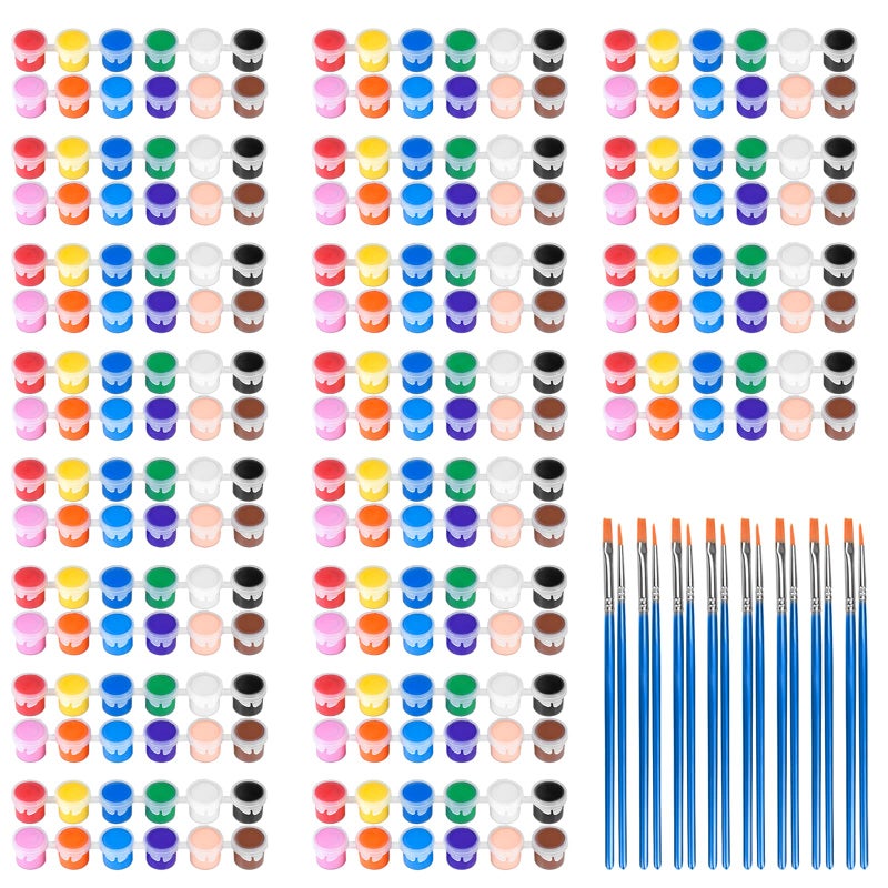 20 Pack Mini Acrylic Paint Set12 Colors Acrylic Paints Strips for KidsAdults Craft Paint280 PCS Kids Painting Kit Container Strips Storage Perfect for Home Birthday Classroom Party Favors
