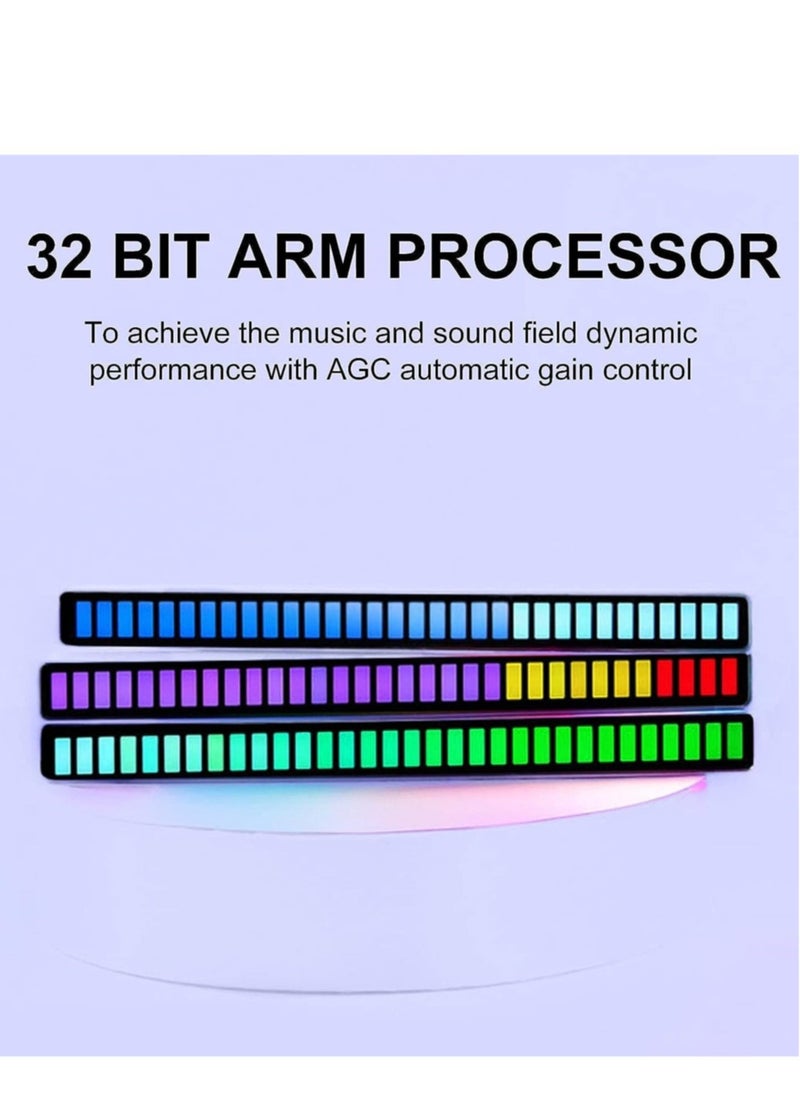 Generic D08-RGB Smart LED Light Bars Car Sound Control Rhythm Light RGB Voice-Activated Music Atmosphere Lights Tube with 32 LED 18 Colors Built-in Battary 32 Bit for Car Gaming PC TV Room  - Image 5