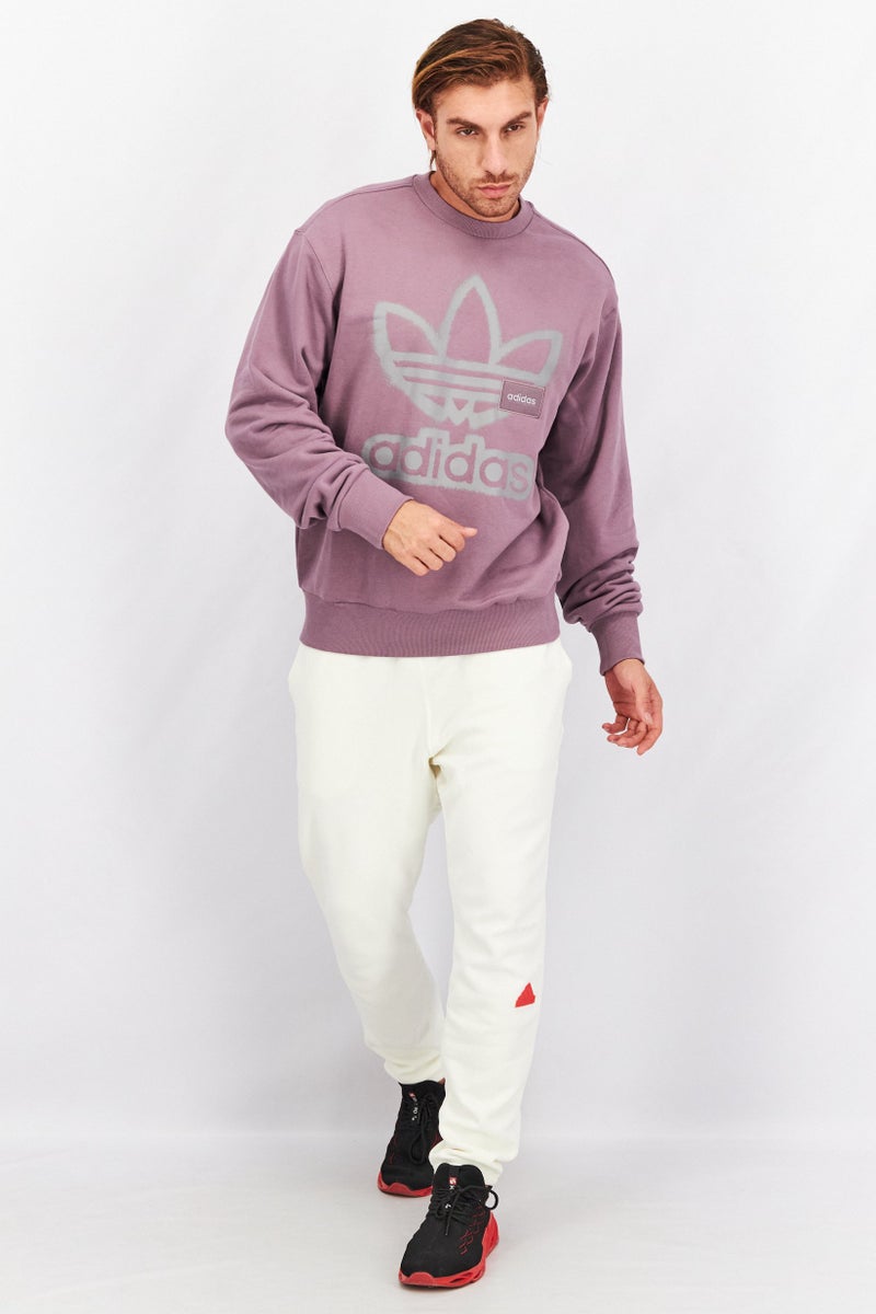 adidas Originals Men Sportswear Fit Long Sleeves Adicolor Sweatshirt, Light Purple  - Image 3