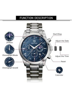 Mens Watches Multifunction Chronograph Date Quartz Watch for Men Stainless Steel Band Wrist Watch Gift for Men Casual Business - pzsku/ZAB612D52CB6CFF06F4D2Z/45/_/1736958669/bbfaacae-7910-41eb-8117-7c573126b2be