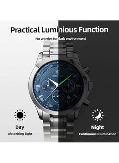 Mens Watches Multifunction Chronograph Date Quartz Watch for Men Stainless Steel Band Wrist Watch Gift for Men Casual Business - pzsku/ZAB612D52CB6CFF06F4D2Z/45/_/1738907889/59427afd-d0c6-4fe9-a1dc-3a8d7f2d99b3