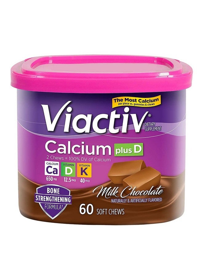 VIACTIV Calcium Plus D, Soft Chews, Milk Chocolate 60 ea (Pack of 3) - Image 1
