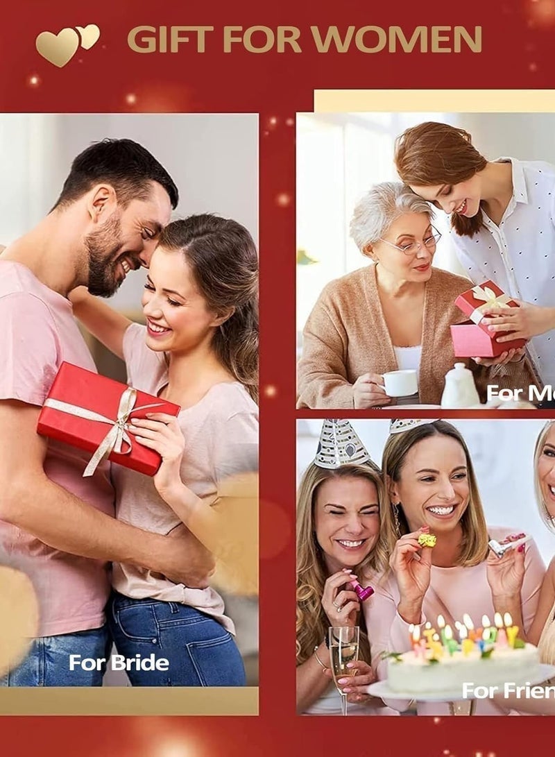 MAOGEDA Preserved Flowers with Necklace Gift Box - Forever Red Rose with I Love You Necklace for Mom/Daughter/Girlfriend/Wife on Anniversary/Wedding/Birthday/Birthday (Red) - Image 4