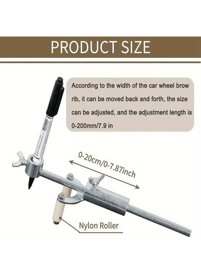 Silvery Car Wheel Eyebrow Scriber Auto Body Line Marker Tool For Tire Fender Alignment - Image 3