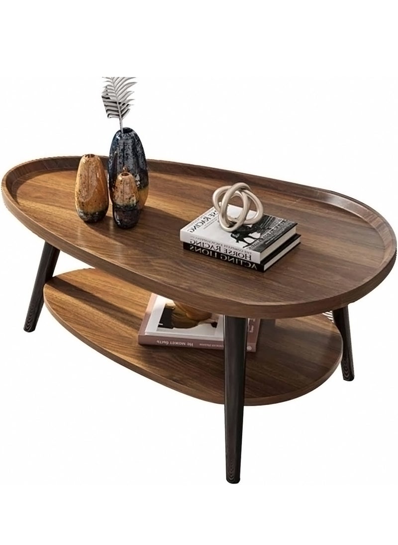 Sharpdo 2-Tier Coffee Table,Center Coffee Tables For Living Room,MDF Sofa Side Table,Modern End Table with Storage Shelf, Multifunctional Table Dining Table,Office Desktop table - Image 2