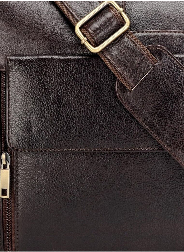 TEAKWOOD Real Genuine Leather Brown Laptop Bag  - Image 4