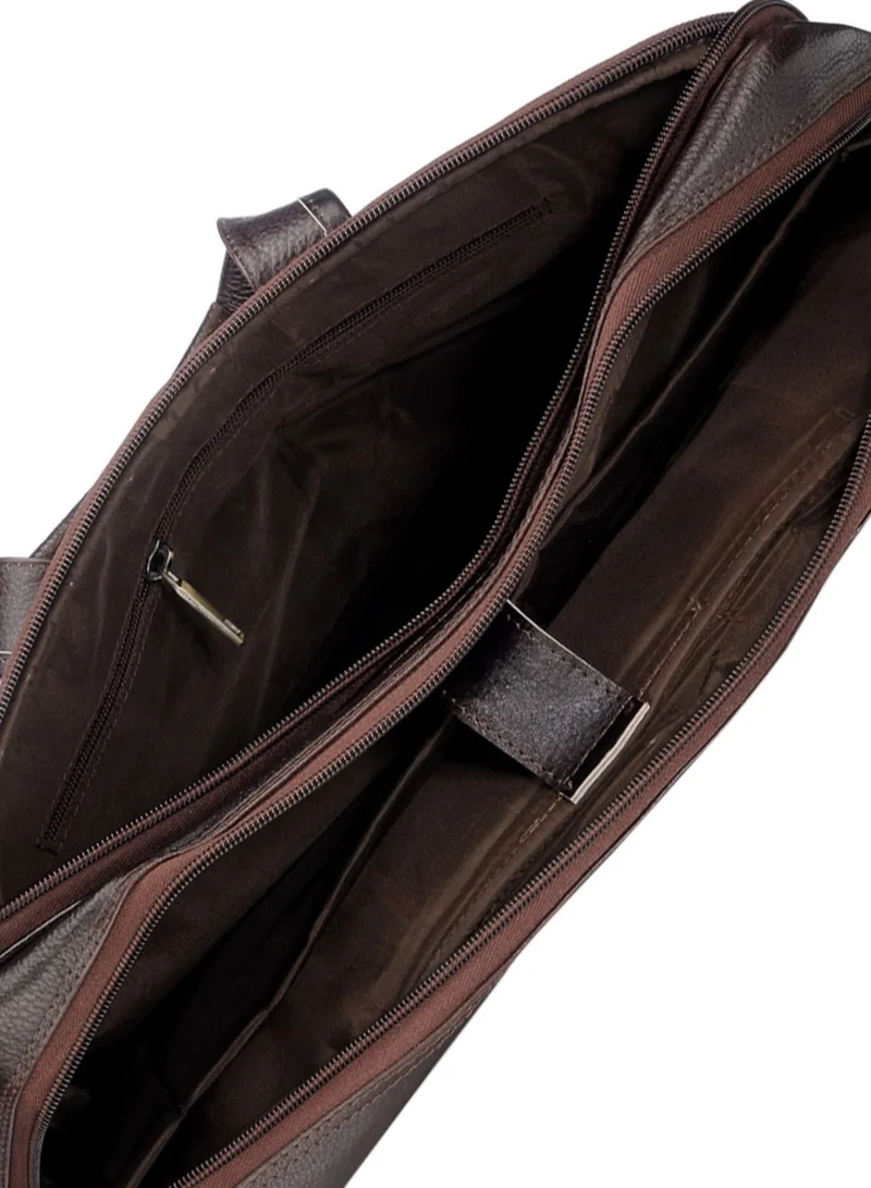 Teakwood 15 Teakwood Genuine Leather Laptop  Unisex Messenger Bag | Fits up to 15” Laptop | Brown Premium Business Briefcase | Multi-Compartment | Shoulder Strap | Durable Office & Travel Bag for Men | Best Price UAE
