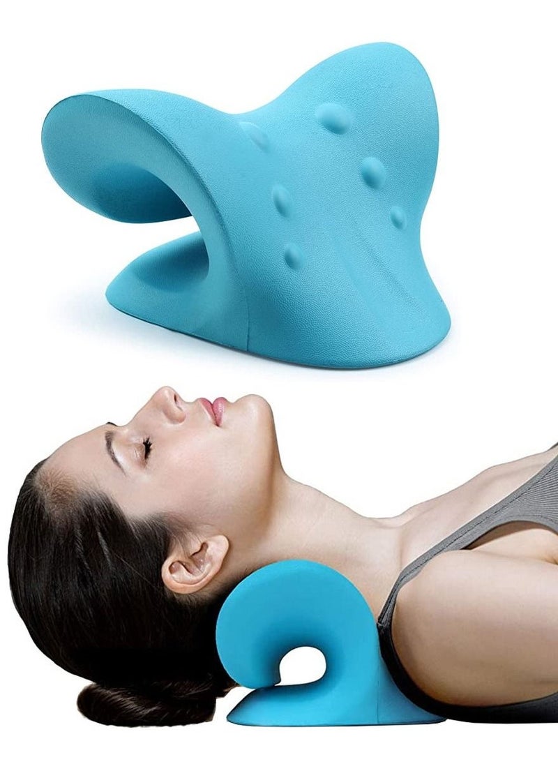 إسكدنيا Neck and Shoulder Relaxer, Cervical Traction Device for TMJ Pain Relief and Cervical Spine Alignment, Neck Stretcher Pillow, Chiropractic Pillow Neck Stretcher with Massage Point for Muscle Relax - Image 1