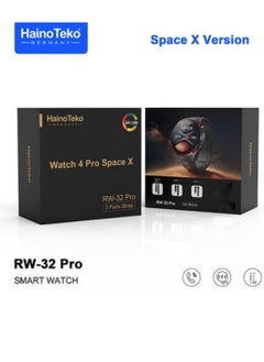 Haino Teko RW32 Pro Space X Version Round Shape Curved Display Smart Watch With 3 Pair Straps and Wireless Charger With 5 Times Pray Alarm and Tasbih Counter Designed For Mens and Boys Black  - Image 4