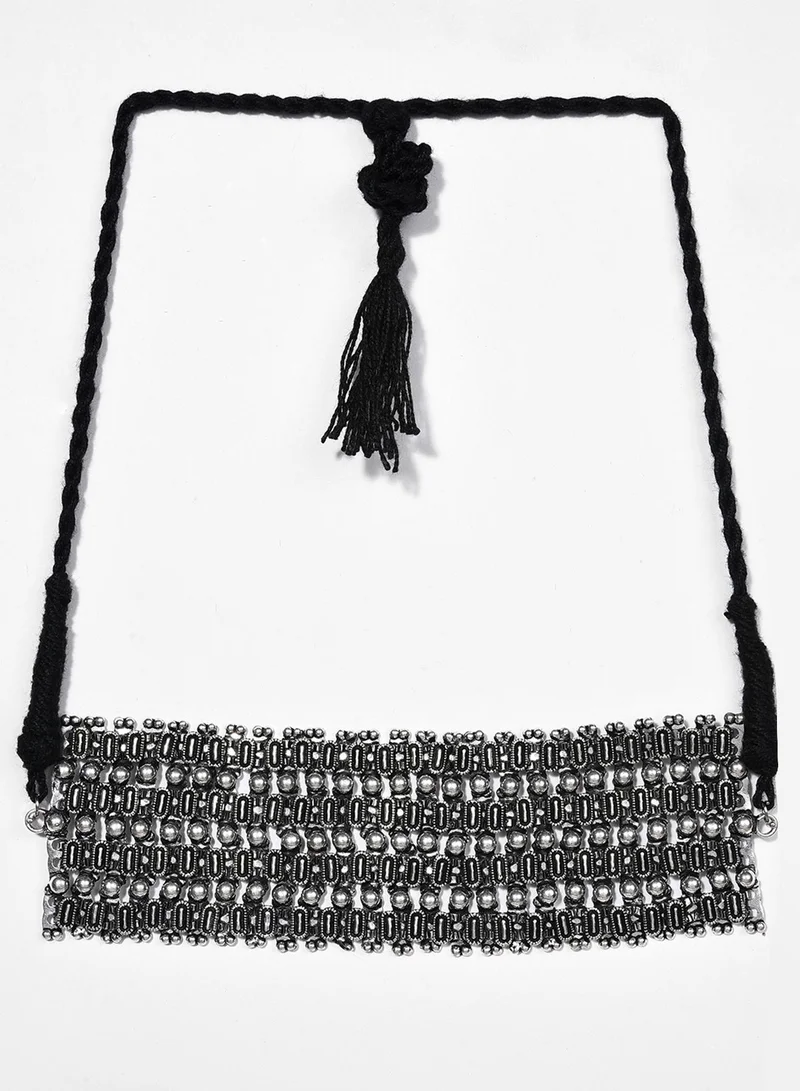 سوهي عقد أسود عصري من المجوهرات الاصطناعية