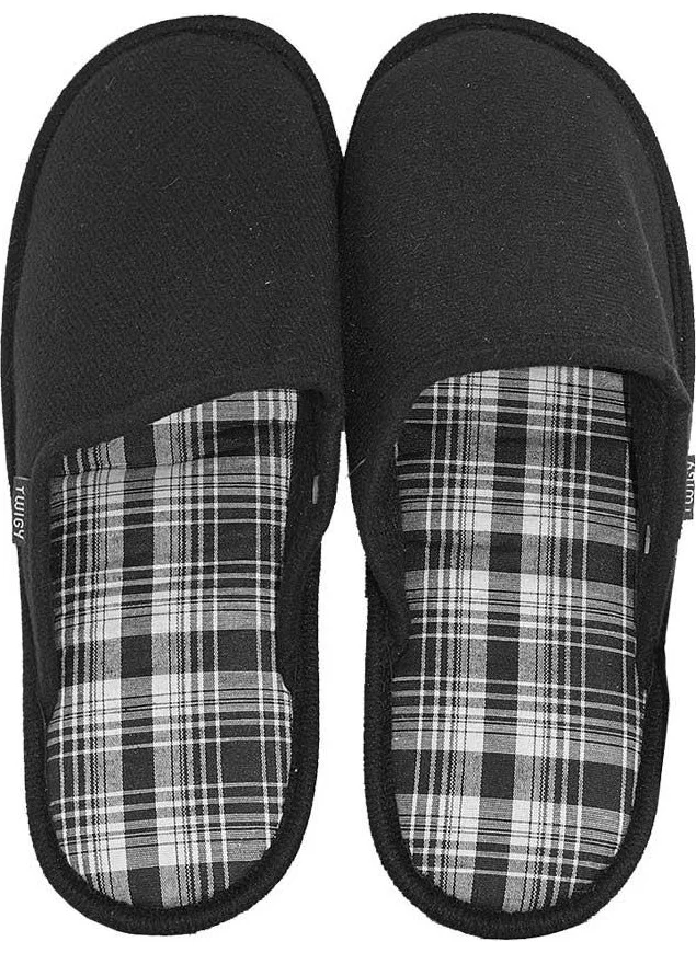 Twigy Nn0420 Square Men's Home Slippers Black