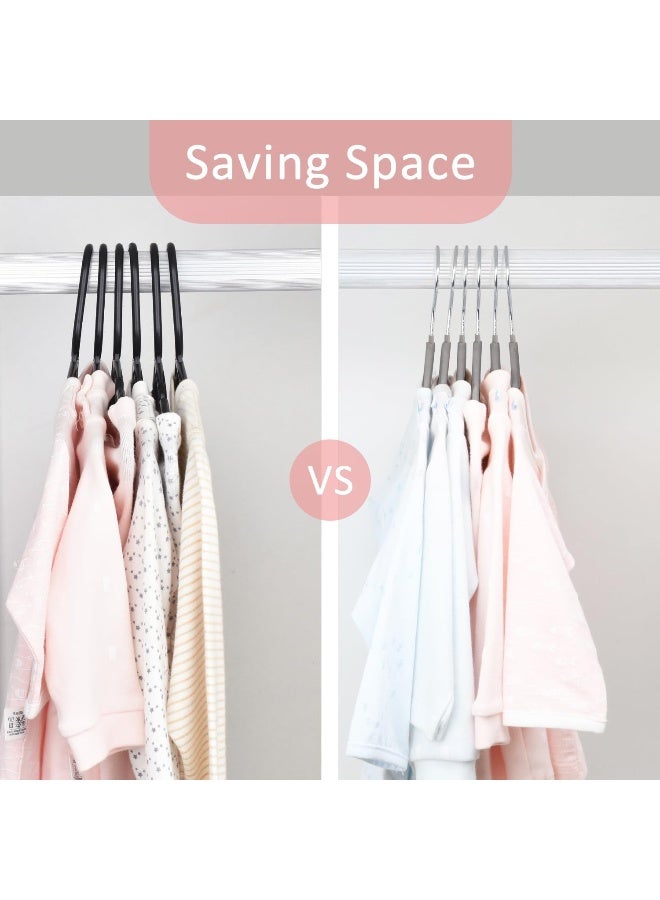 ManGotree Baby Velvet Hangers, Infant and Toddler Hangers, No-Slip Children Hangers, Ultra-Slim Space Saving Kids Sturdy & Durable Clothes Hangers 15 Pack (Grey) - Image 5
