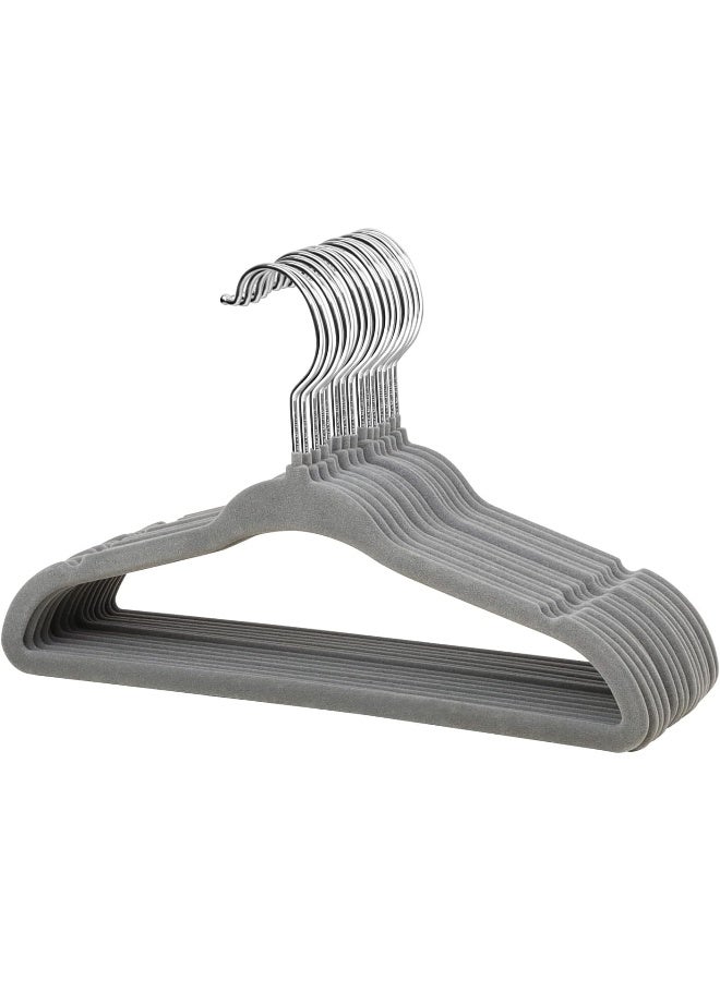 ManGotree Baby Velvet Hangers, Infant and Toddler Hangers, No-Slip Children Hangers, Ultra-Slim Space Saving Kids Sturdy & Durable Clothes Hangers 15 Pack (Grey) - Image 1