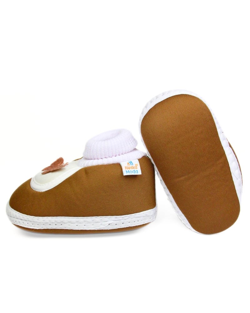 Neska Moda 6 To 12 Months Baby Boys & Girls Pack of 2 Pair Cotton Butterfly Booties -SK175andBT2146 - Image 2