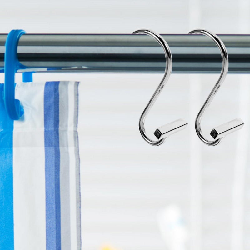 Zerodeko 12pcs Metal Shower Curtain Hooks Reusable Bathroom Hangers for Elegant Drapery - Image 5