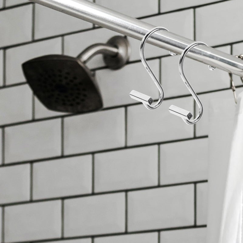 Zerodeko 12pcs Metal Shower Curtain Hooks Reusable Bathroom Hangers for Elegant Drapery - Image 3