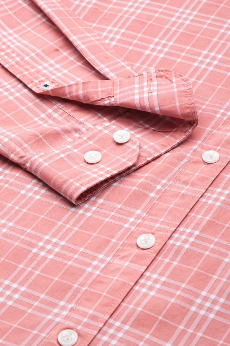 LOUIS PHILIPPE قميص لويس فيليب قطن للرجال بقصة ضيقة (LYSFCSLBS20976_وردي، 42) - Image 5