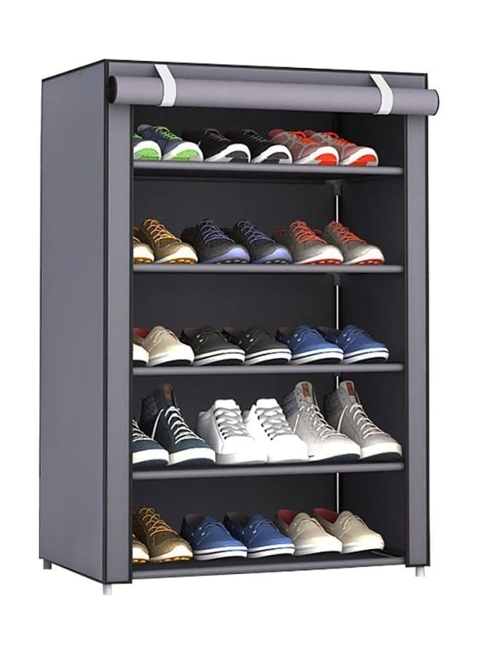 بلومنغ تايم خزانة أحذية مستقلة مكونة من 5 طبقات، منظم تخزين أحذية بسعة كبيرة للمدخل، والسكن، والمكتب، والممر - 30x60x90 سم - Image 1
